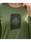 MAYFLOWER NIKKI4 : Tee-shirt manches longues olive en coton