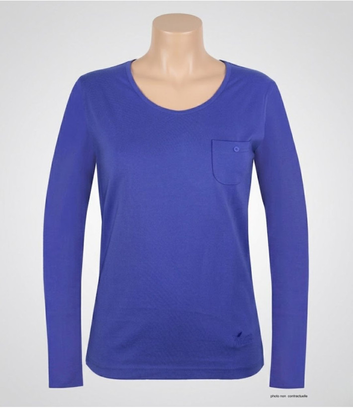 MAYFLOWER NINJA3 : Tee-shirt manches longues bleu roi uni