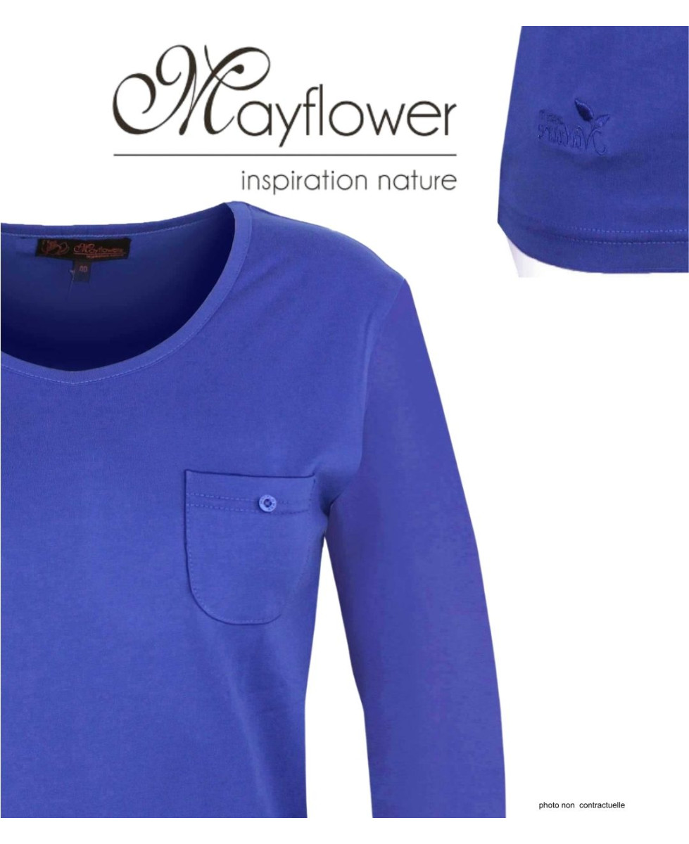 MAYFLOWER NINJA3 : Tee-shirt manches longues bleu roi uni
