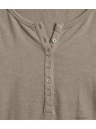 MAYFLOWER NINON3 : Tee-shirt manches longues taupe coton flammé