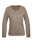 MAYFLOWER NINON3 : Tee-shirt manches longues taupe coton flammé