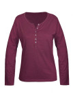 MAYFLOWER NINON4 : Tee-shirt manches longues prune coton flammé