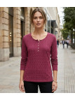 MAYFLOWER NOBEL2 : Tee-shirt manches longues fuchsia imprimé