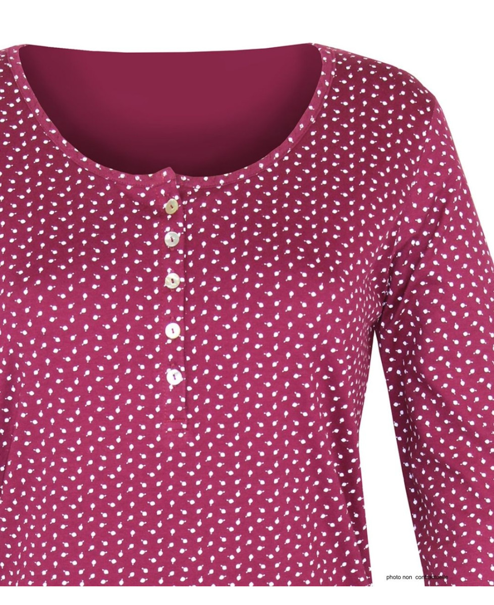 MAYFLOWER NOBEL2 : Tee-shirt manches longues fuchsia imprimé