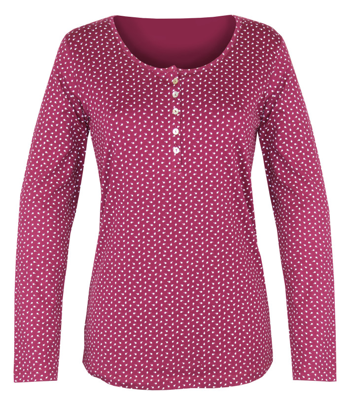 MAYFLOWER NOBEL2 : Tee-shirt manches longues fuchsia imprimé