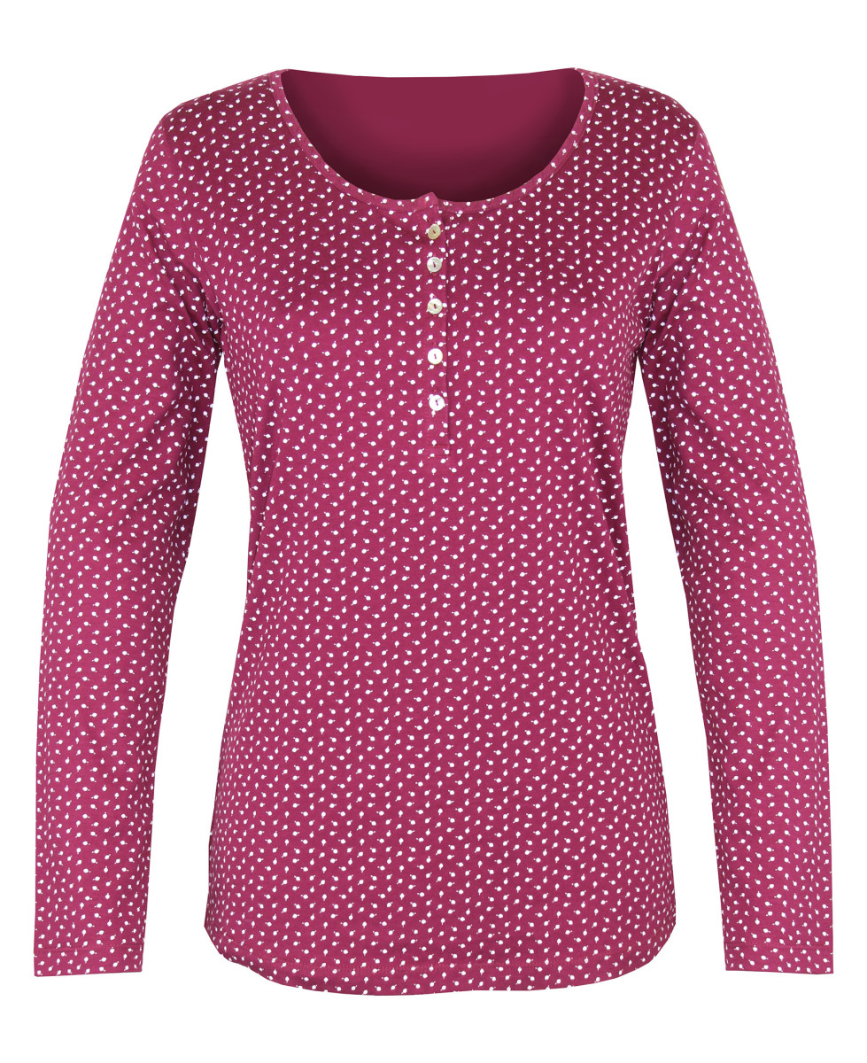 MAYFLOWER NOBEL2 : Tee-shirt manches longues fuchsia imprimé