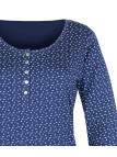 MAYFLOWER NOBEL3 : Tee-shirt manches longues bleu imprimé coton