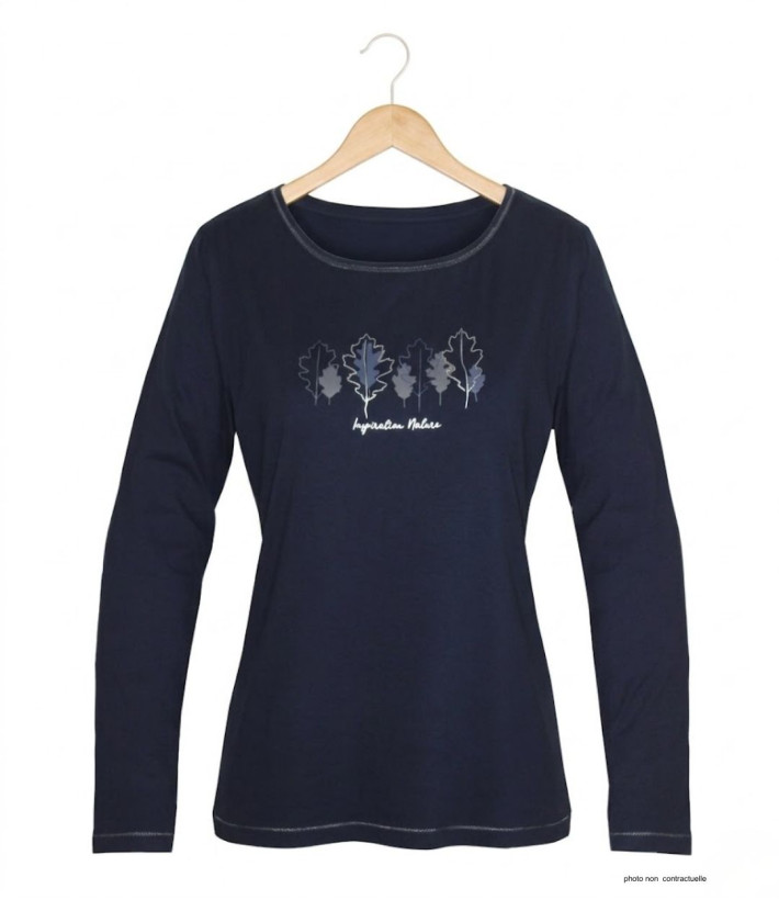 MAYFLOWER NOBODY1 : Tee-shirt manches longues marine brillant