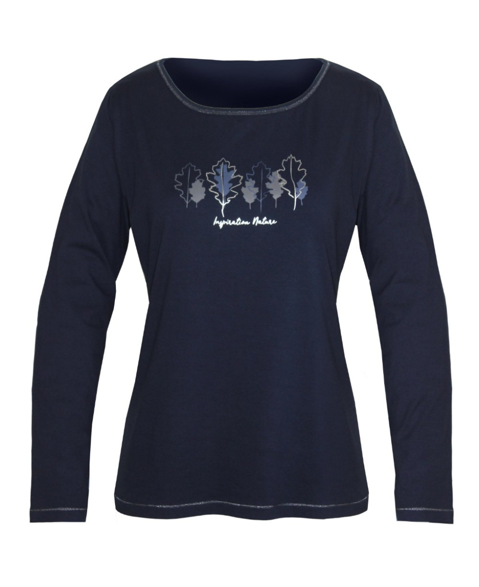 MAYFLOWER NOBODY1 : Tee-shirt manches longues marine brillant