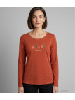 MAYFLOWER NOBODY3 : Tee-shirt manches longues orange et Lurex