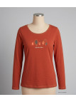 MAYFLOWER NOBODY3 : Tee-shirt manches longues orange et Lurex