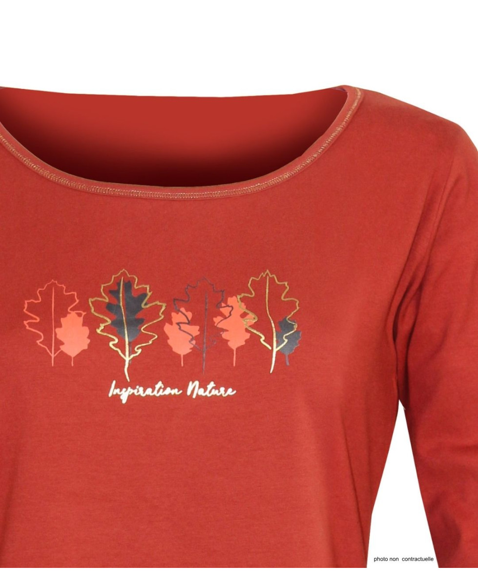 MAYFLOWER NOBODY3 : Tee-shirt manches longues orange et Lurex