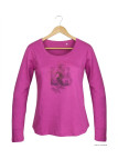 MAYFLOWER NUAGE : Tee-shirt fushia 100% coton col bateau