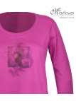 MAYFLOWER NUAGE : Tee-shirt fushia 100% coton col bateau