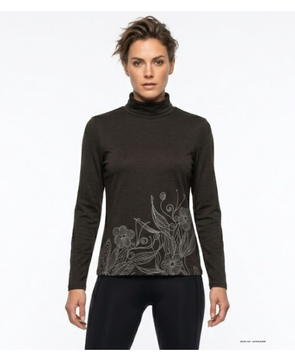 OGALO SH1005 : Sous-pull col roulé noir coton stretch