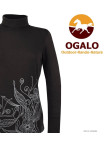 OGALO SH1005 : Sous-pull col roulé noir coton stretch