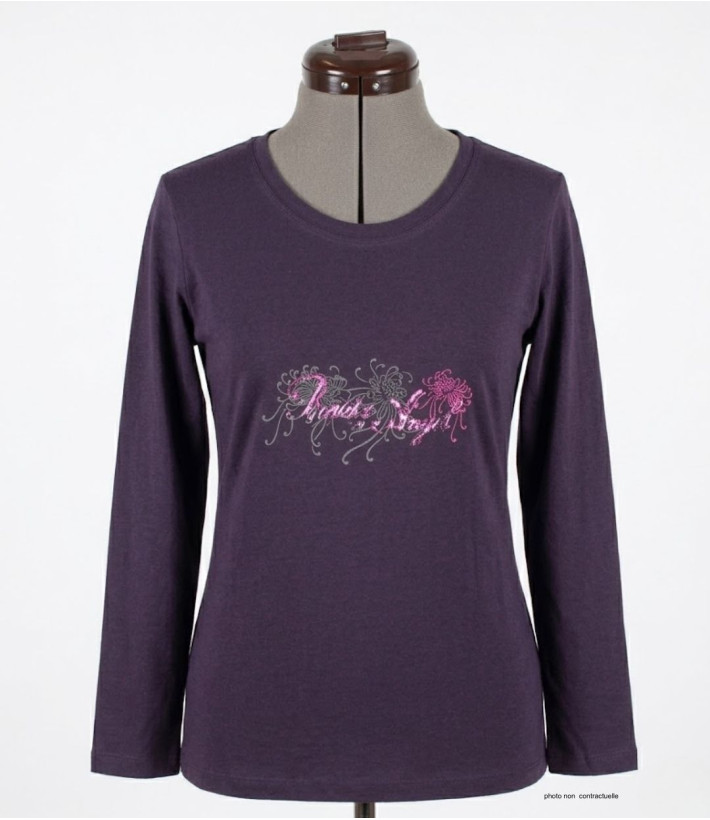 MAYFLOWER SH1060 : Tee-shirt violet manches longues col rond
