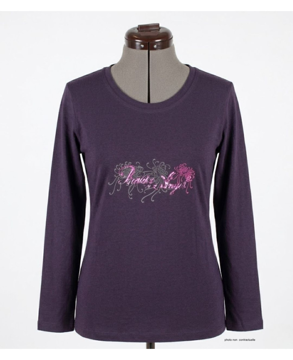 MAYFLOWER SH1060 : Tee-shirt violet manches longues col rond