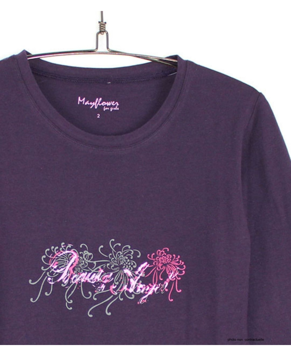 MAYFLOWER SH1060 : Tee-shirt violet manches longues col rond