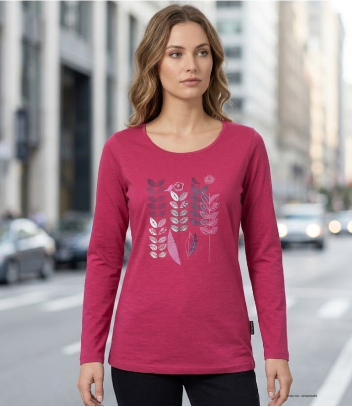 MAYFLOWER TEEF2003B - Tee-shirt Manches Longues Coton Flammé