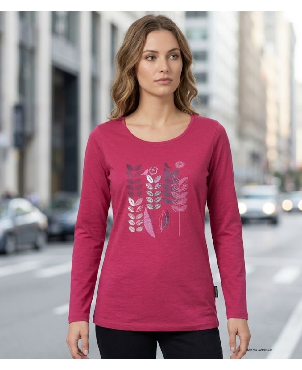 MAYFLOWER TEEF2003B - Tee-shirt Manches Longues Coton Flammé