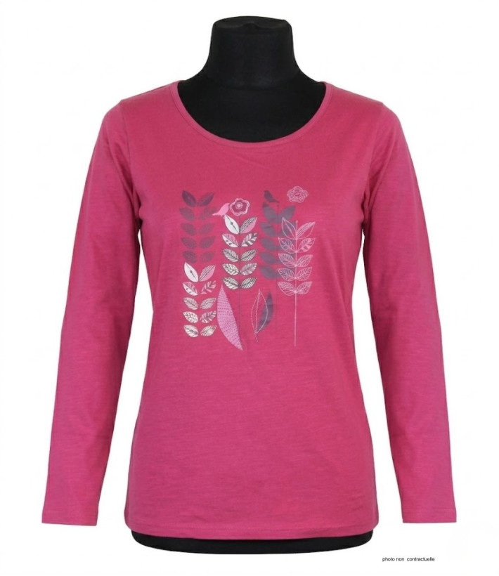 MAYFLOWER TEEF2003B - Tee-shirt Manches Longues Coton Flammé