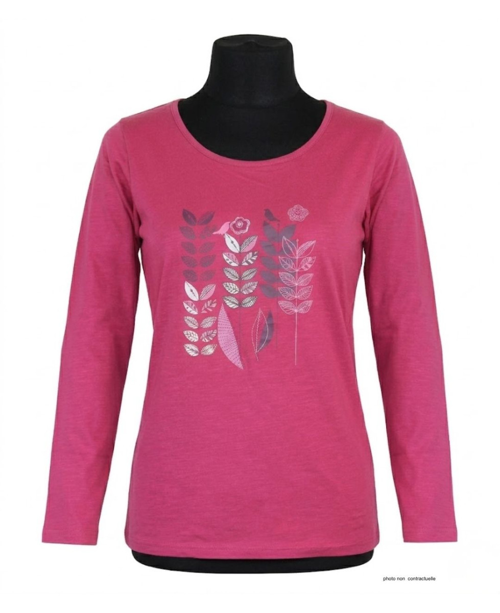 MAYFLOWER TEEF2003B - Tee-shirt Manches Longues Coton Flammé