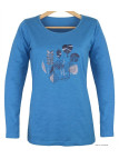MAYFLOWER TEEF2004A - Tee-shirt Manches Longues Bleu Coton