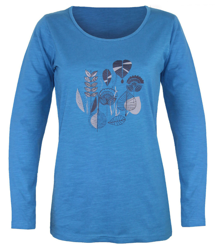 MAYFLOWER TEEF2004A - Tee-shirt Manches Longues Bleu Coton