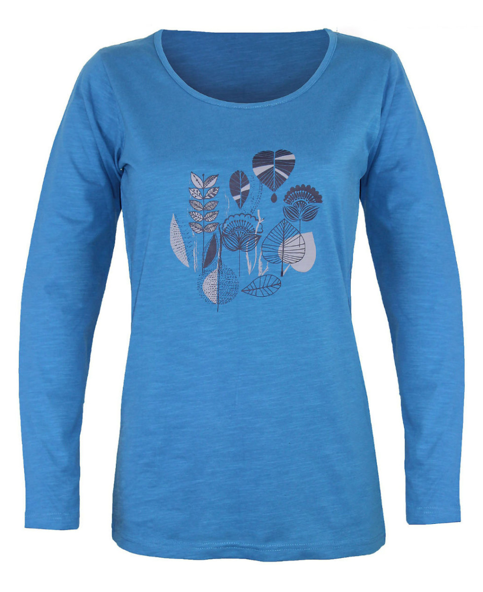 MAYFLOWER TEEF2004A - Tee-shirt Manches Longues Bleu Coton