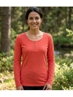 MAYFLOWER TEEF2006C - Tee-shirt femme manches longues orange