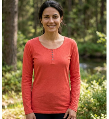 MAYFLOWER TEEF2006C - Tee-shirt femme manches longues orange