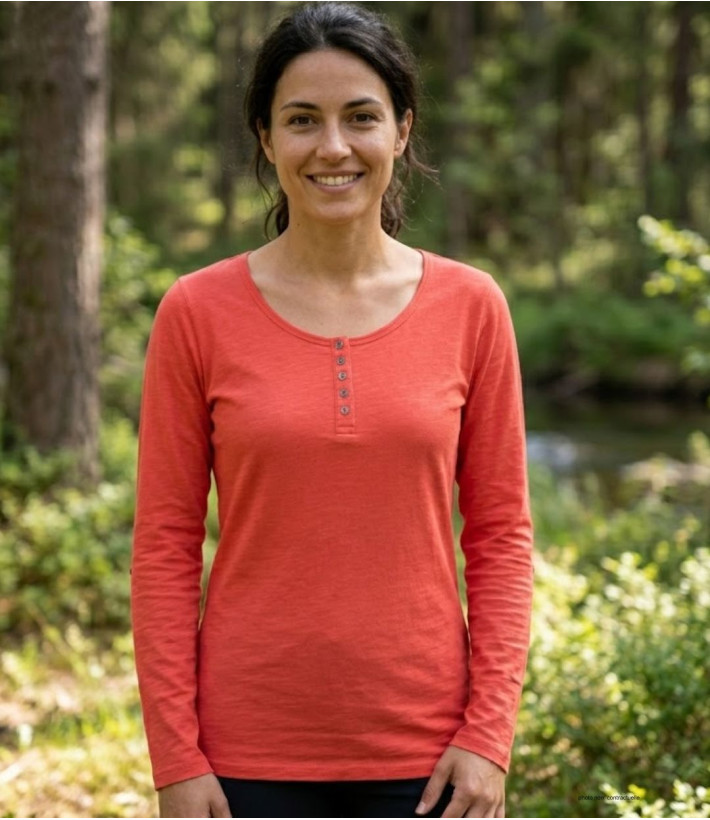 MAYFLOWER TEEF2006C - Tee-shirt femme manches longues orange