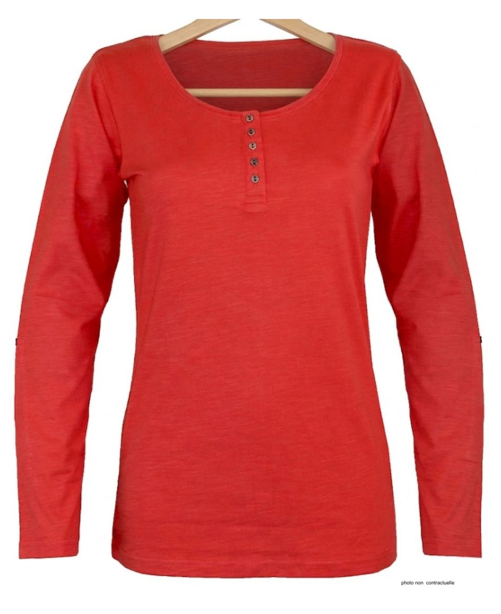 MAYFLOWER TEEF2006C - Tee-shirt femme manches longues orange