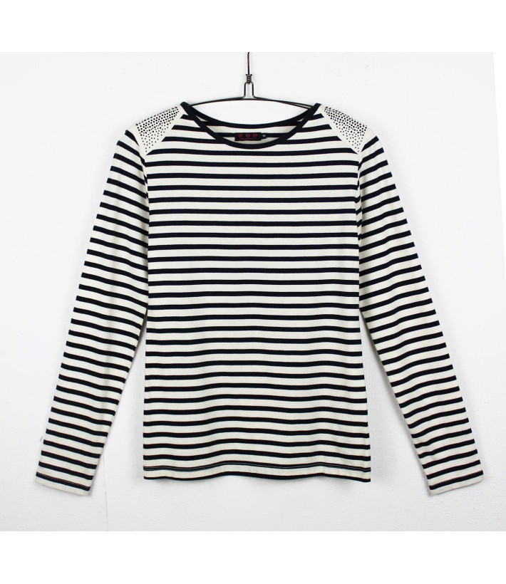 MAYFLOWER TF190E - Tee-shirt femme manches longues rayé