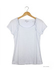 MAYFLOWER VF023L - Tee-shirt Coton Flammé Blanc Confort Chic