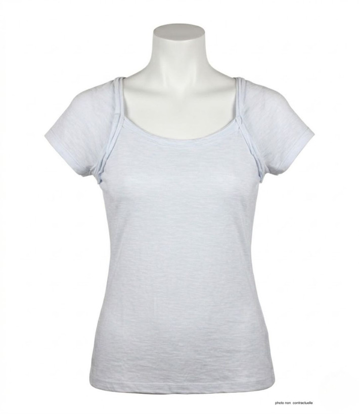 MAYFLOWER VF023L - Tee-shirt Coton Flammé Blanc Confort Chic