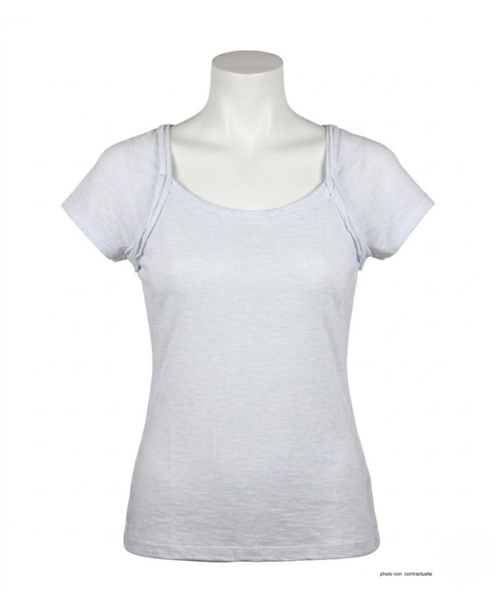 MAYFLOWER VF023L - Tee-shirt Coton Flammé Blanc Confort Chic