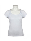 MAYFLOWER VF023L - Tee-shirt Coton Flammé Blanc Confort Chic