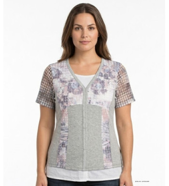 MAYFLOWER BAG15087A - Tee-shirt Blanc Superposition Fantaisie