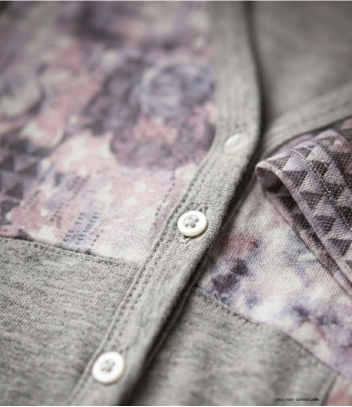 MAYFLOWER BAG15087A - Tee-shirt Blanc Superposition Fantaisie