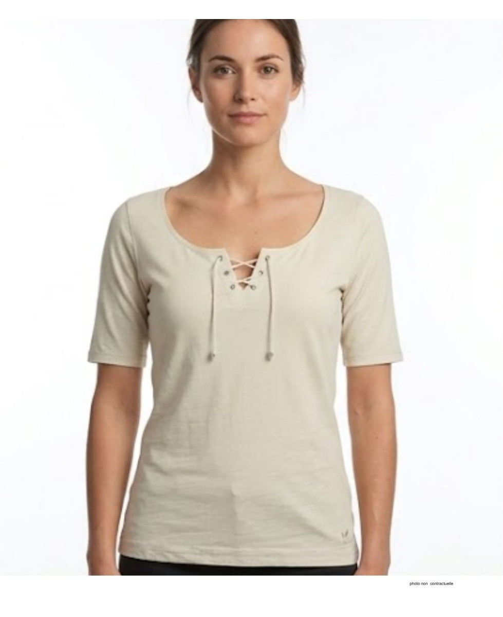 Mayflower DAMOCLES2 : Tee-shirt Beige 3/4 à Lacets Chic