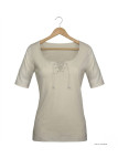 Mayflower DAMOCLES2 : Tee-shirt Beige 3/4 à Lacets Chic