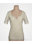 Mayflower DAMOCLES2 : Tee-shirt Beige 3/4 à Lacets Chic