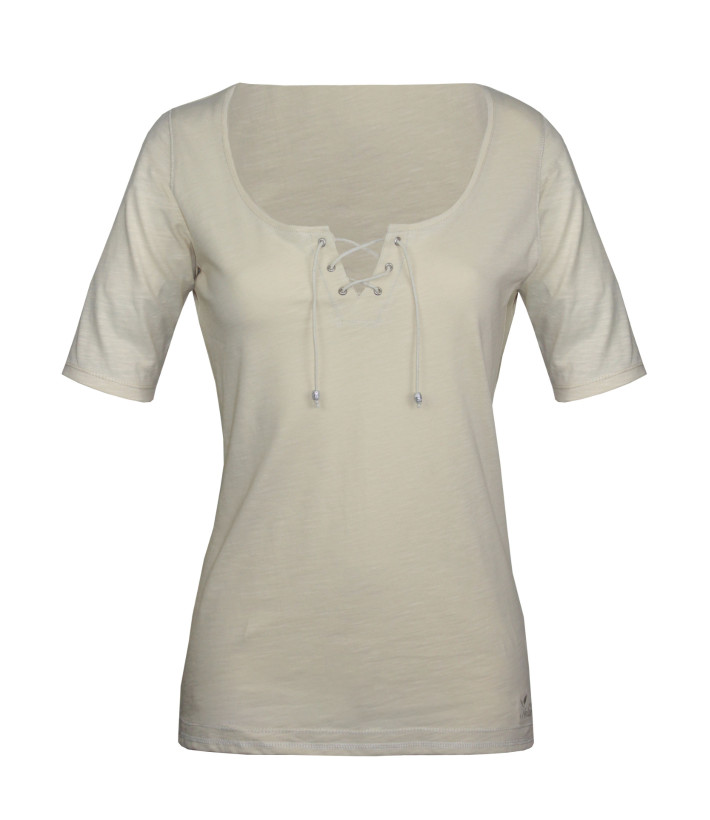 Mayflower DAMOCLES2 : Tee-shirt Beige 3/4 à Lacets Chic