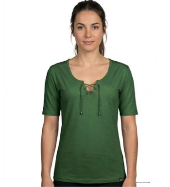 Tee-shirt Femme Mayflower DAMOCLES4 : Kaki, Manches 3/4 & Lacets