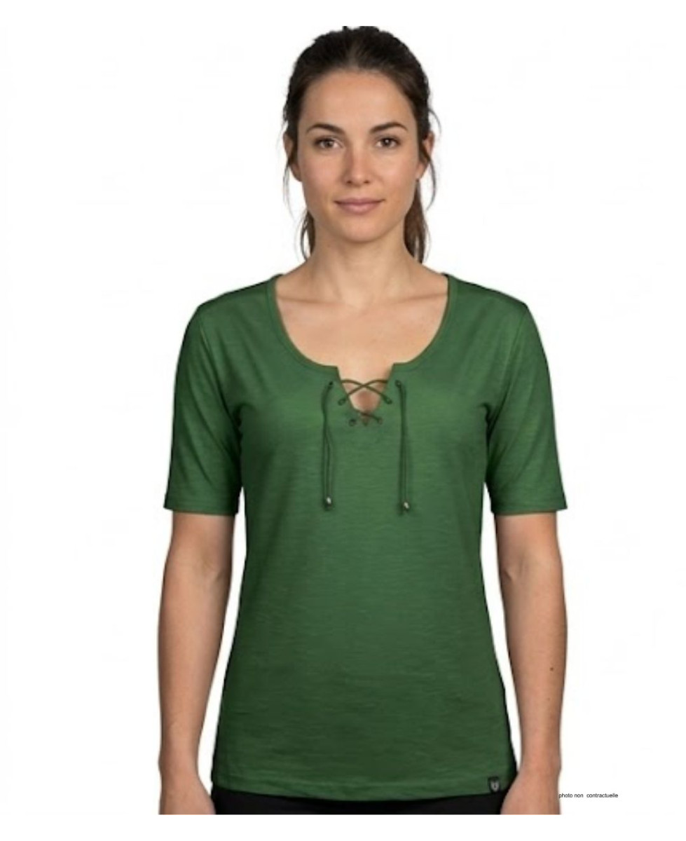 Tee-shirt Femme Mayflower DAMOCLES4 : Kaki, Manches 3/4 & Lacets