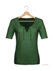 Tee-shirt Femme Mayflower DAMOCLES4 : Kaki, Manches 3/4 & Lacets