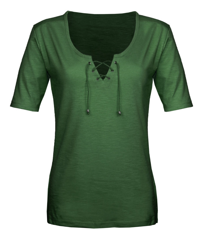 Tee-shirt Femme Mayflower DAMOCLES4 : Kaki, Manches 3/4 & Lacets