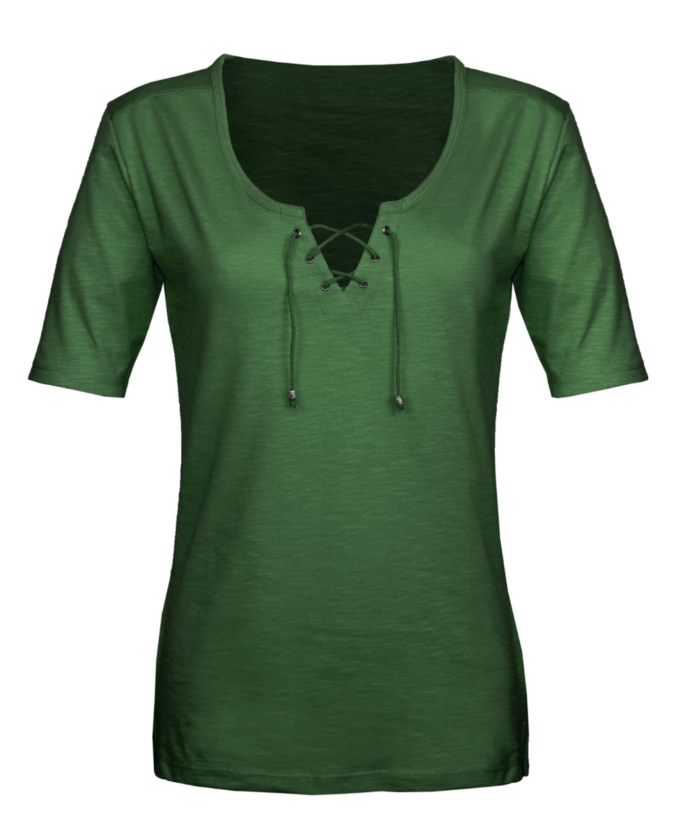 Tee-shirt Femme Mayflower DAMOCLES4 : Kaki, Manches 3/4 & Lacets